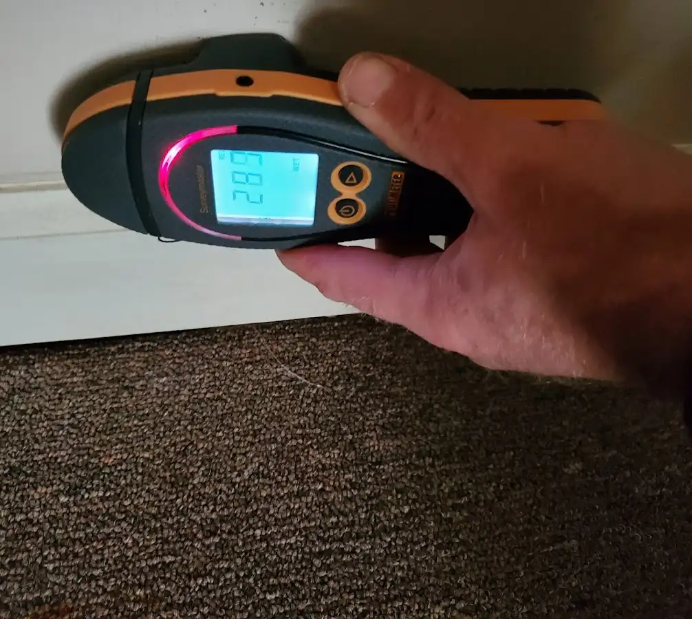 Moisture detection at baseboard during Mold Inspection & Testing in Cathedral City